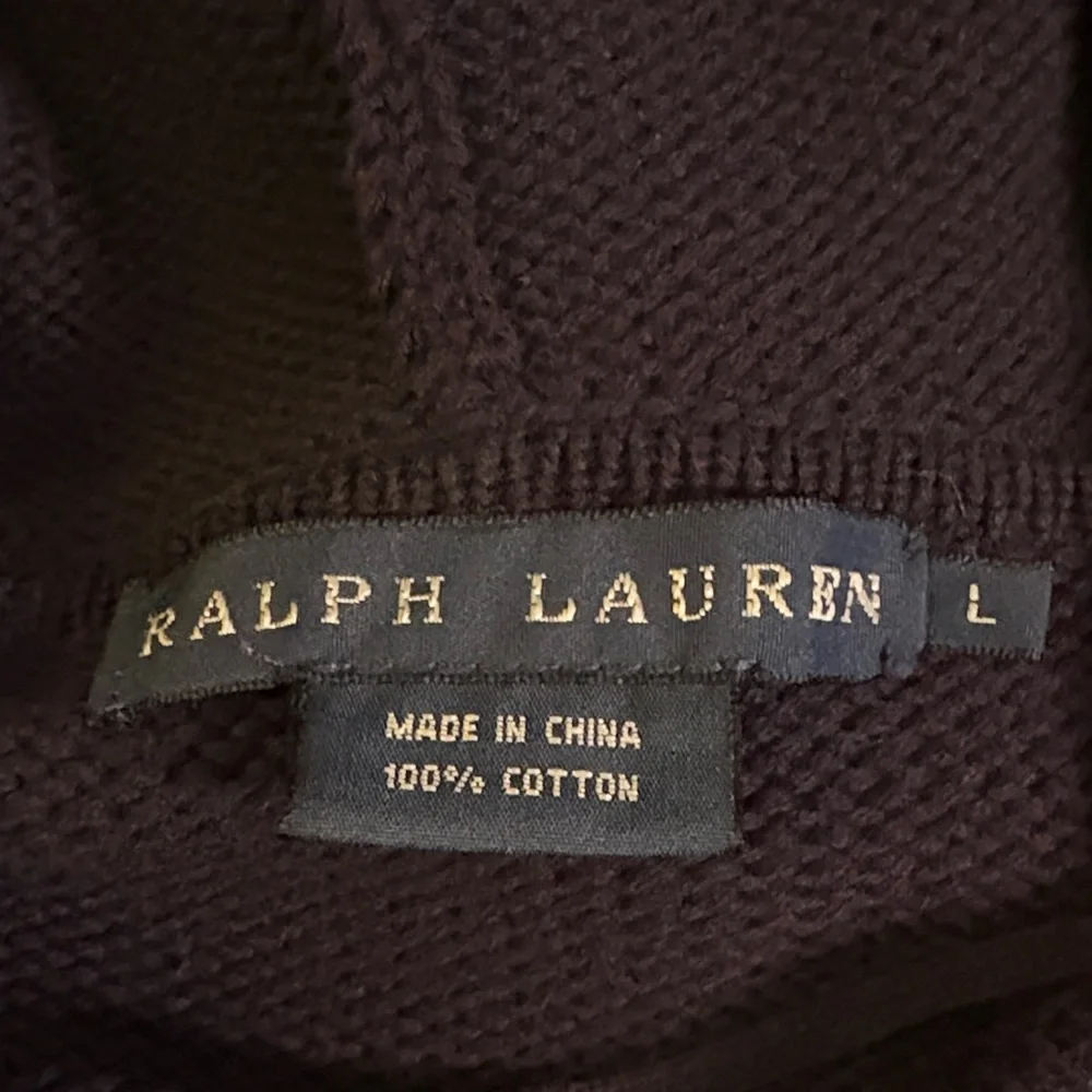 Ralph Lauren Blue Label Sweater Women’s L Hood Cotton Preppy Knit Coastal - Picture 8 of 11